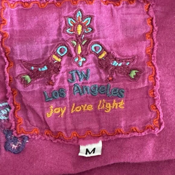 Johnny Was JWLA Women Pink Purple Dress size M Embroidered Floral Tunic Top - Picture 3 of 11